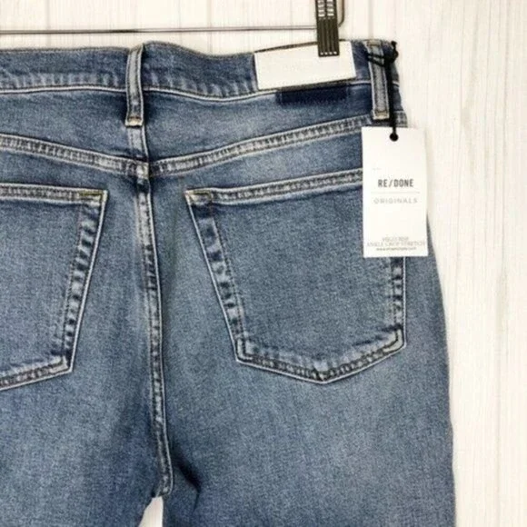 RE/DONE ORIGINALS Raw Hem High Waist Ankle Jeans  - Picture 7 of 8